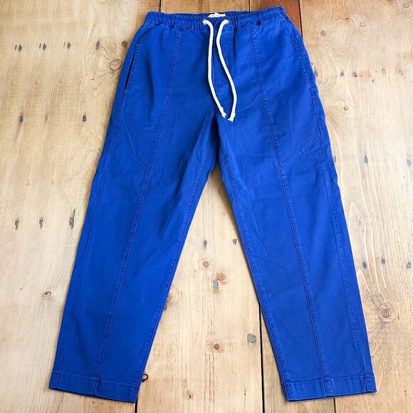 NWT Pistola French Blue Tiff Trousers Joggers 26 Elastic Waist High Rise‎ - Picture 1 of 7